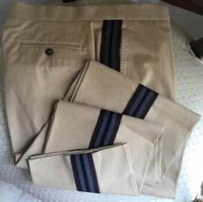 CAROLINA HERRERA MENS $290 KHAKI COTTON STRIPED PANTS SZ.36 NWTAG PORTUGAL