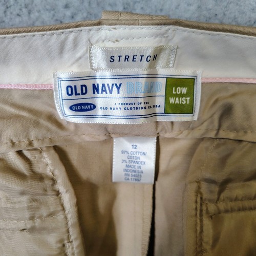 Old Navy Pants Women's 12 Tan Stretch Low Waist Straight Leg Capri Cropped NWT - Picture 12 of 13