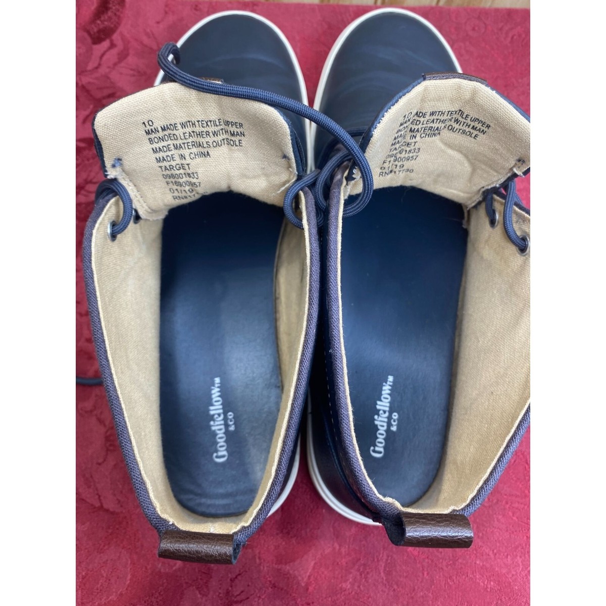 Good Fellow Men's Casual Navy Chukka Boots Size 10 Bonded Leather