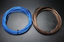 8 GAUGE AWG WIRE 50 FT BLUE 50FT BLACK POWER AUTOMOTIVE STRANDED PRIMARY PW