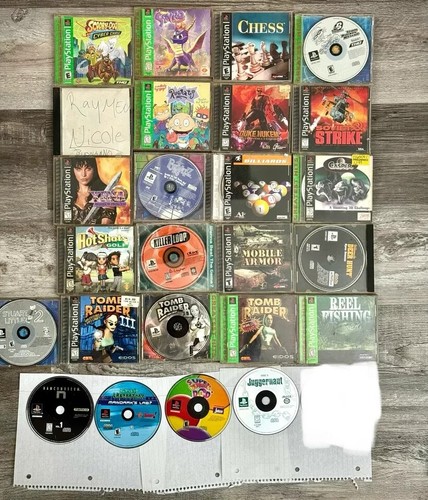 Sony Playstation 1 /PS1 Console + Memory Card /Tested/ SCPH5501 5 Games Lot