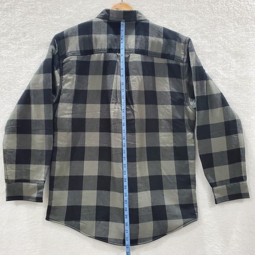 Red Head Brand Co. Men's Plaid Button Up Flannel Black Gray Sherpa Size Medium - Picture 11 of 13