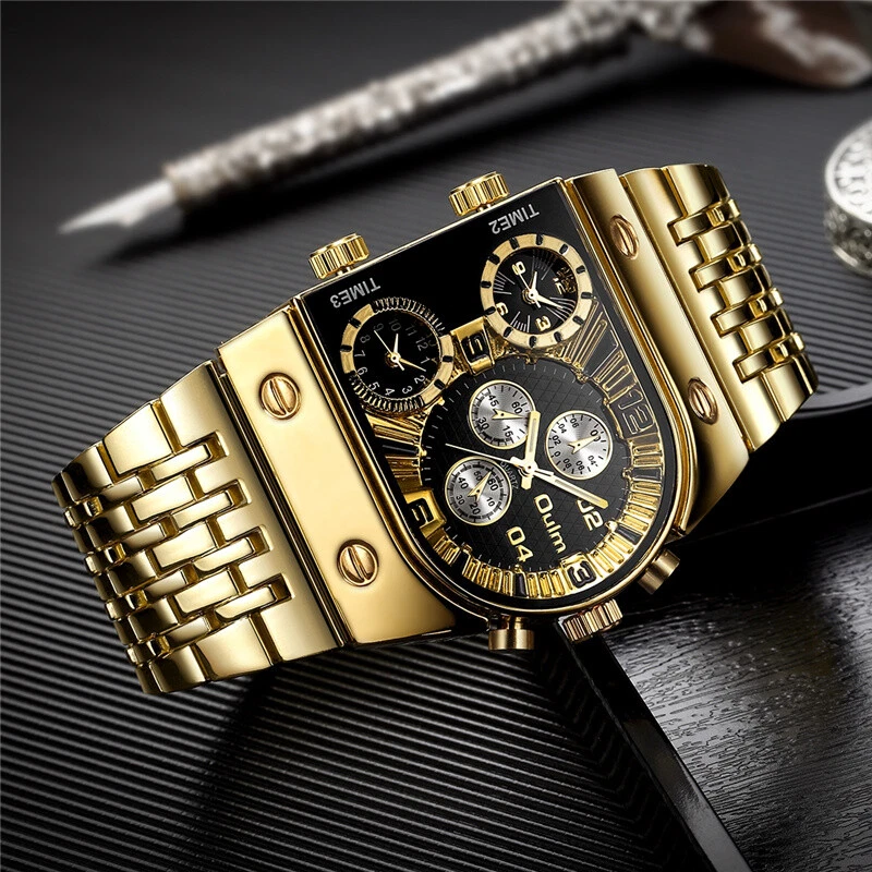 Big dial gold watches sales