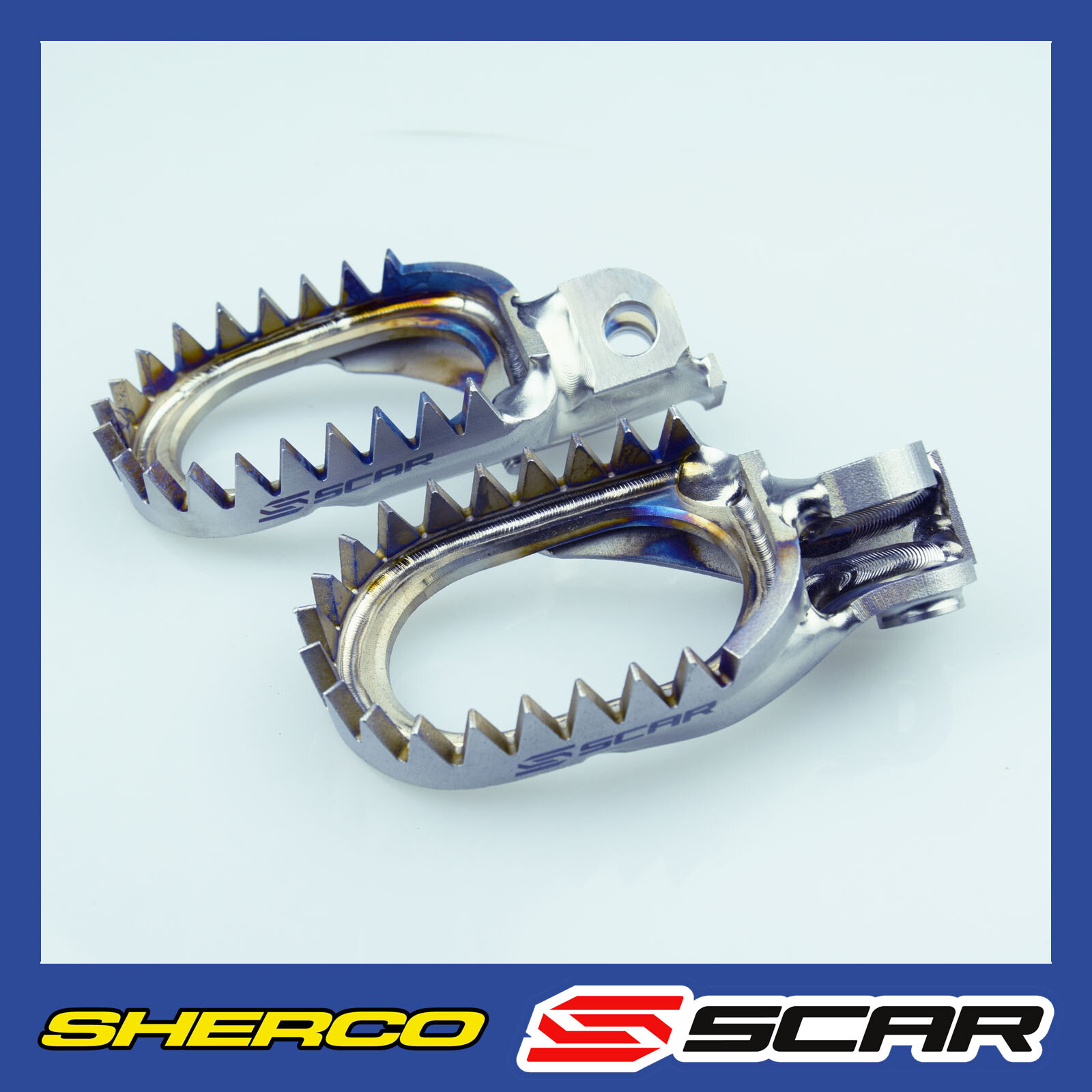 Repose-pieds en titane anti-boue SCAR pour motos Sherco SE-R et SEFR
