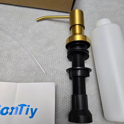 Soap Dispenser Kitchen Sink Gold Stainless Steel Countertop Pump - Picture 3 of 9
