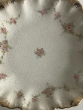 Handcrafted Porcelain Floral Signed Candy Trinket Dish 7” Cottagecore