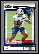 2022 Score Scorecard Card #392 CJ Verdell Rookie Indianapolis Colts