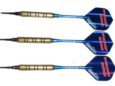 Soft Tip Darts Used 18 Gram Brass with Aluminum Shafts New Flights 4098