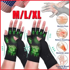 1/2 Pairs Copper Compression Gloves Carpal Tunnel Arthritis Joint Pain Relief US