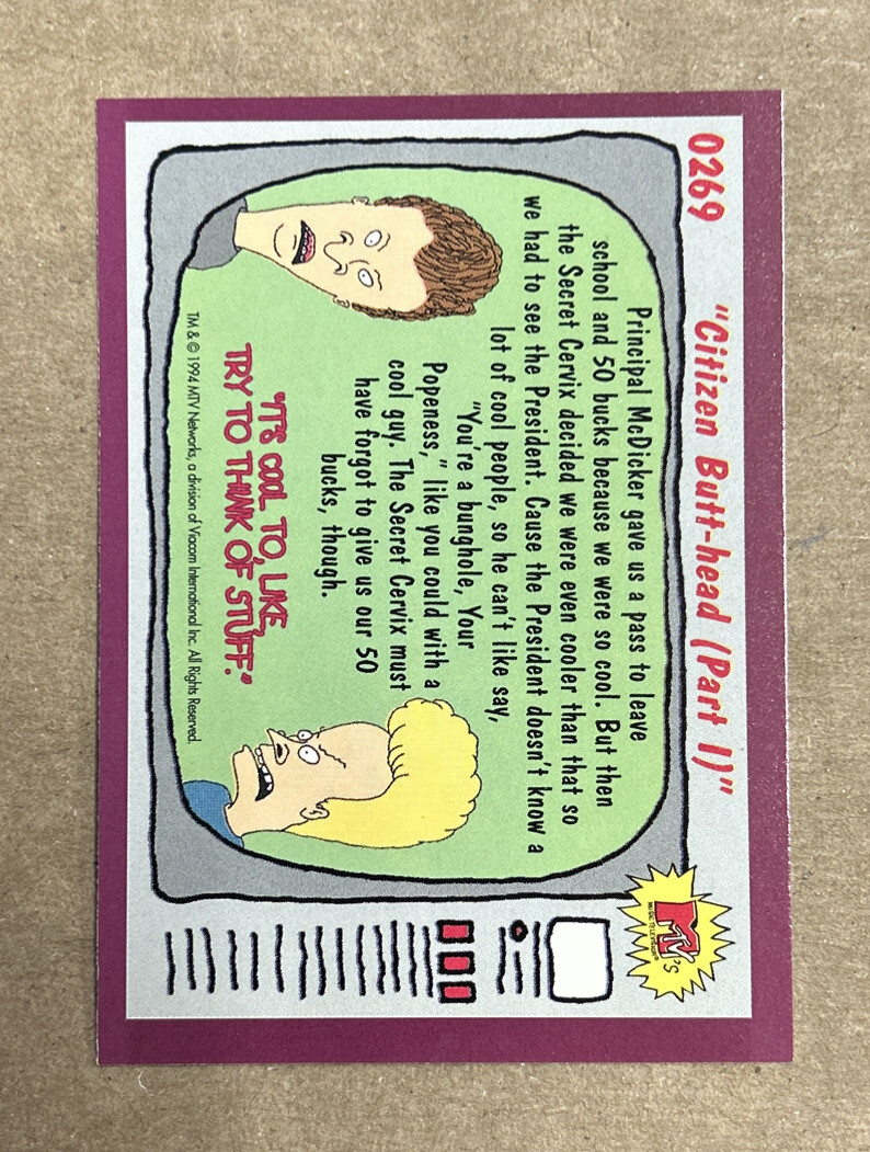 1994 MTV Beavis & Butt-Head Card #0269 | eBay