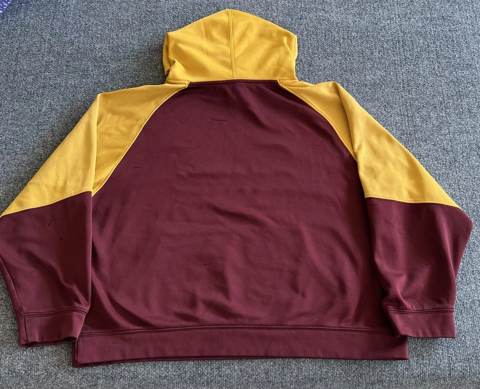 ASU Sun Devils Hoodie Red Yellow Pitchfork Spellout Pullover Sweatshirt Mens XL - Image 2 of 4