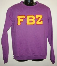 Rare Flatbush Zombies FBZ Greek Varsity Letter Crewneck Sweatshirt Purple Sz XS