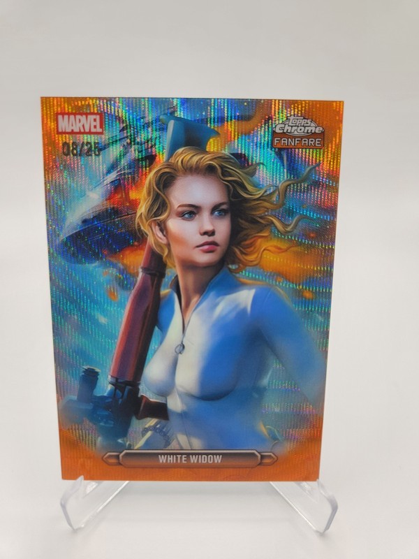 2026 Topps Chrome Marvel Comics #FF-48 - White Widow Fanfare Orange Wave /25