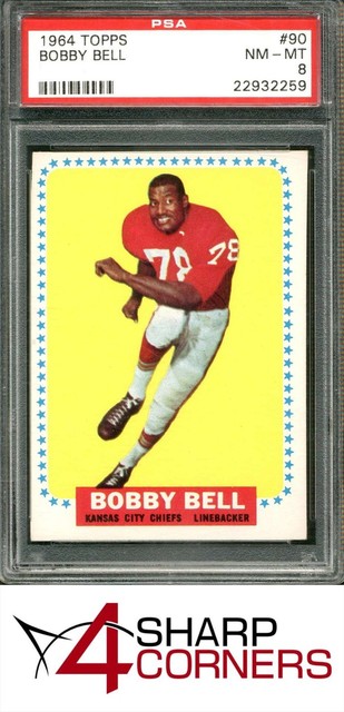 1964 TOPPS #90 BOBBY BELL RC CHIEFS HOF PSA 8 SET BREAK