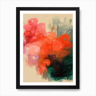 Pinselstrich Blumen Abstrakt 8 Kunst Gerahmt Wandbild Poster Leinwanddruck Bild