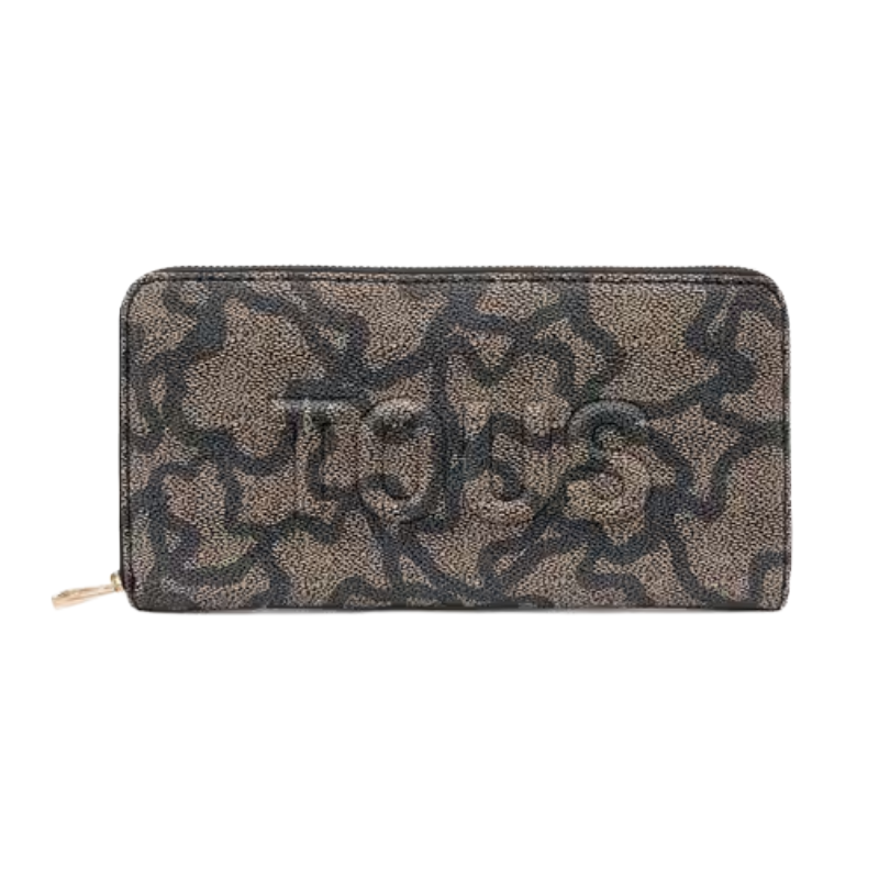 Tous Kaos Icon Black & Brown Print Large Purse