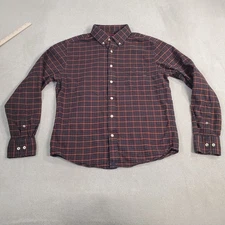 UNTUCKit Shirt Mens Medium Brown Black Flannel Button Up Long Sleeve Collar