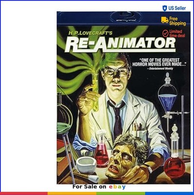 Horror Blu-ray Movie Re-Animator Unrated 1985 Cult Classic Sci-Fi Zombie Film