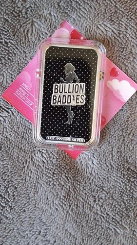 Bullion Baddies 1 oz silver bar "Cara Cupid" Naughty W/COA