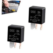 Automotive 12V Relay, 30A 5-Pin Starter Relay, Waterproof Multi 2PCS Black