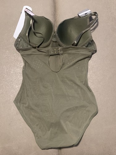 Daisy Fuentes Intimates Push Up Olive Lace & Mesh Teddy NEW 1 Pc Size Medium - Picture 6 of 10