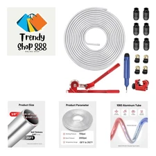 3/8" OD Aluminum Fuel Line Hard Line Kit 25FT, 1060 Grade Aluminum Tubing Coiled