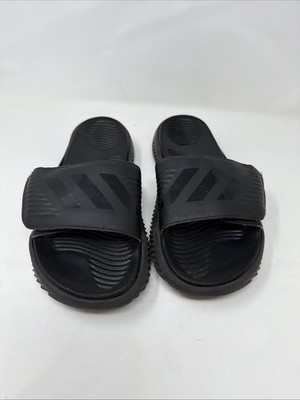 Adidas Alphabounce Triple Black Slides Sandals Adjustable Mens size 7