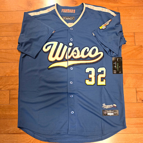 Milwaukee Brewers Jacob Misiorowski City Connect Jersey Men's L
