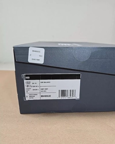 Talla 10.5 New Balance 480 Castlerock Raincloud BB480LEC Gris Blanco Unisex Para hombres - Imagen 10 de 10