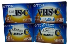 LOT of 4 TDK TC-30HG VHS-C Camcorder Videotape HG Ultimate Cassette Tape SEALED