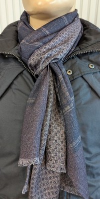 NEU - DIGEL Herren Winterschal - aubergine gemustert - 100% Baumwolle - Fransen!