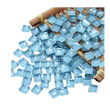 100 Pieces Mosaic Tiles Squares Light Blue Crystal 100g,