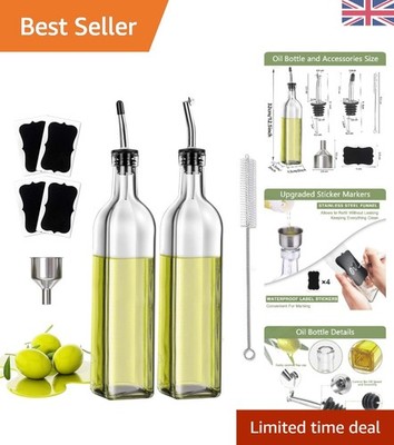 Elegantes 500ML Olivenöl & Essig Spender Set | Bleifreies Glas für den Koch