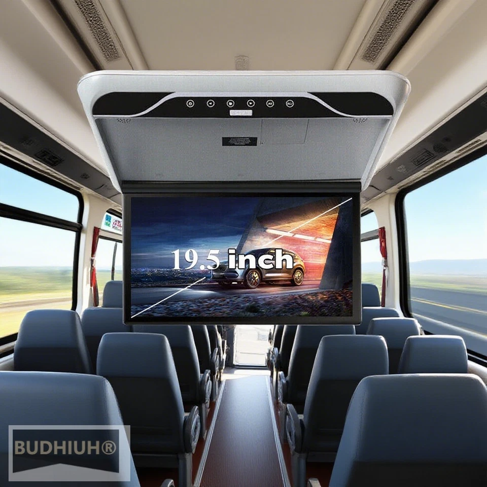 19.5inch Car Roof Monitor FHD 1080P Overhead Flip Down Car Ceiling Screen HDMI - Image 2 of 4