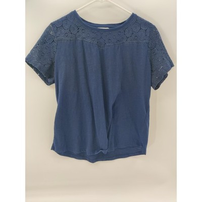LIZ Claiborne トップス Liz Claiborne Top Womens Size Petite XLarge Blue Casual Lace