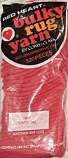  640 Cardinal - Red Heart Bulky Rug Yarn, Latch Hook, 320 pieces, acrylic