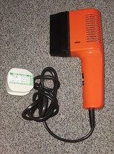 Vintage BRAUN Type 4406 HLD 5 Hair Dryer ~ 1970's, Orange ~ Made in West Germany