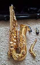 Arbiter Alto Saxophone Eb Gold Lacquer Brass Mother of Pearl Keys Case