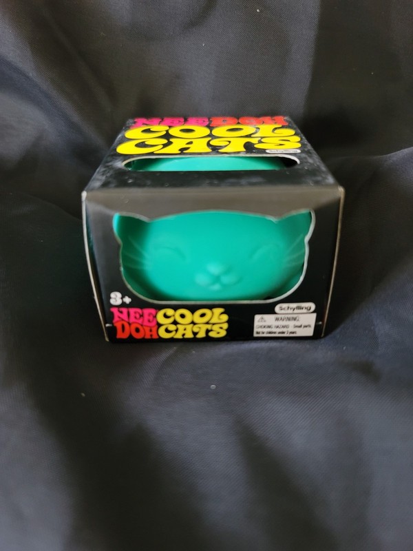 NeeDoh Cool Cats TEAL Squishy Cat Stress Ball AUTHENTIC Sensory Fidget