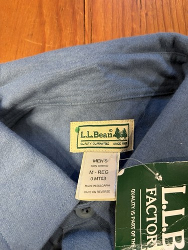 NEW LL Bean Chamois Shirt Men's Medium Bayside Blue Flannel Pockets Soft - Picture 3 of 6