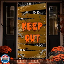 HINGTAI Halloween Door Cover Decorations Halloween Door Fabric De