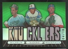 2007 Topps Triple Threads Wakefield/Niekro/Wilhelm Emerald Triple Patch /18
