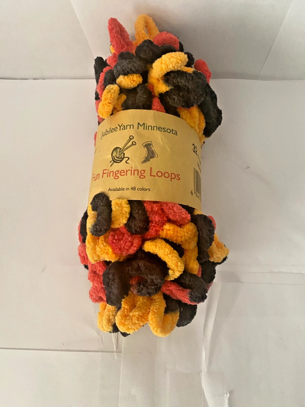 Jubilee Yarn Minnesota Fun Fingering Loops Color #32 Red Yellow Black 7.6 yards image 1