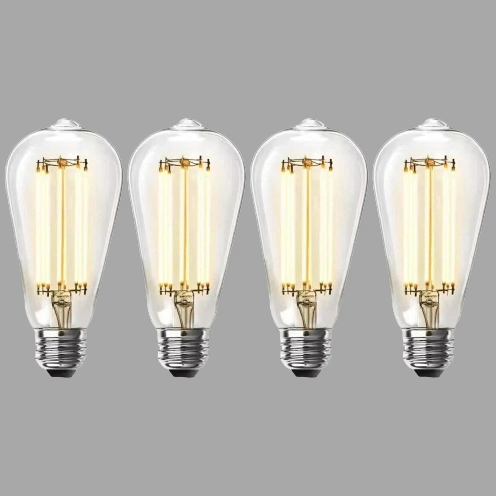 Bulb Thread Check 4-Pack Feit Electric Vintage Edison LED Light Bulb 60W Equivalent ST58 ...