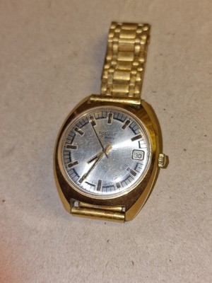 Herrenarmbanduhr POLJOT vergoldet 17 Jewels voll funktionstüchtig mechanisch