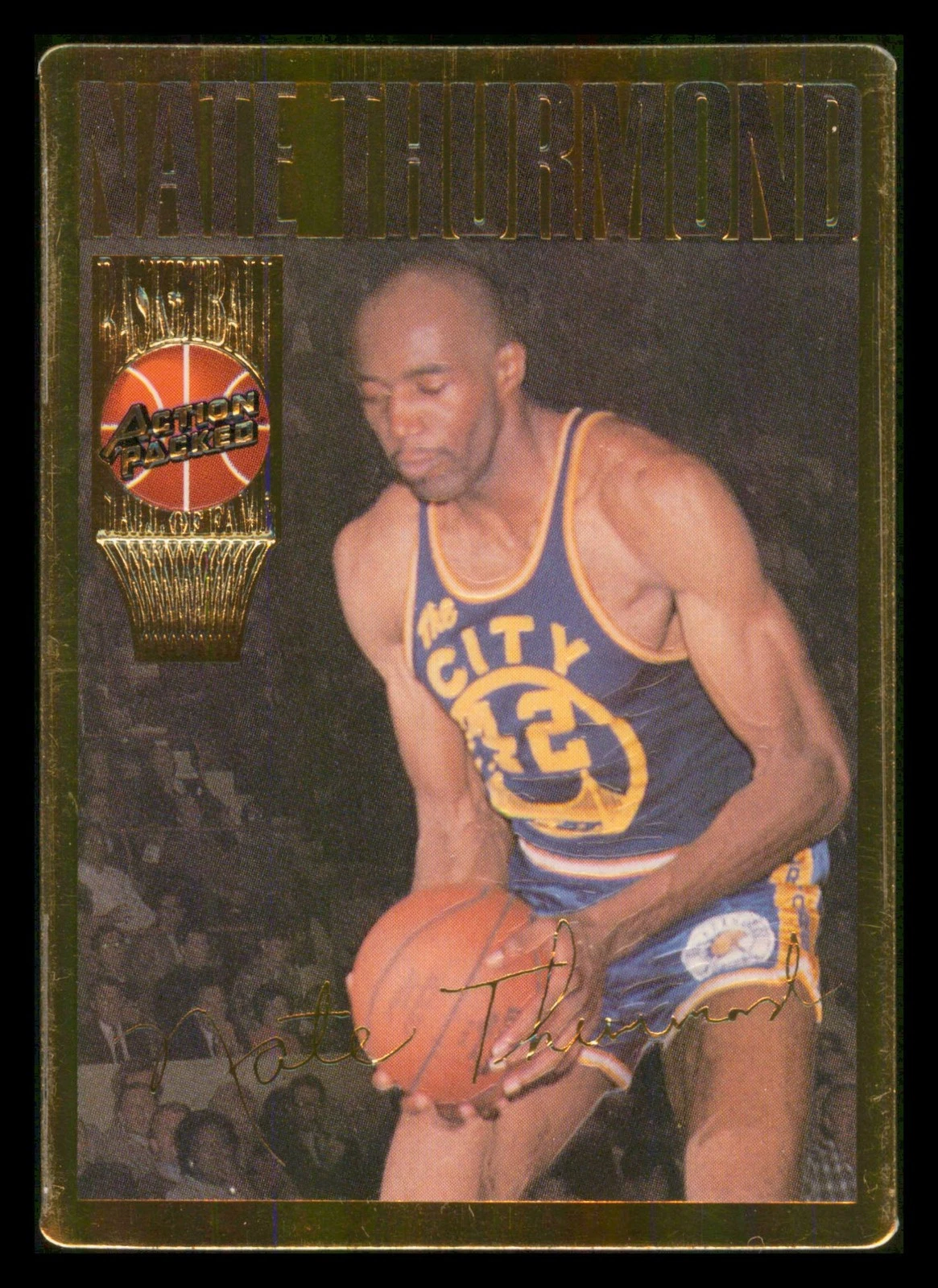 1995 Action Packed Hall of Fame #21 Nate Thurmond Golden State Warriors BASKE...