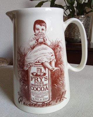 XL 4 Pint Fry's Pure Cocoa Kanne/Vase/Krug ex Zustand