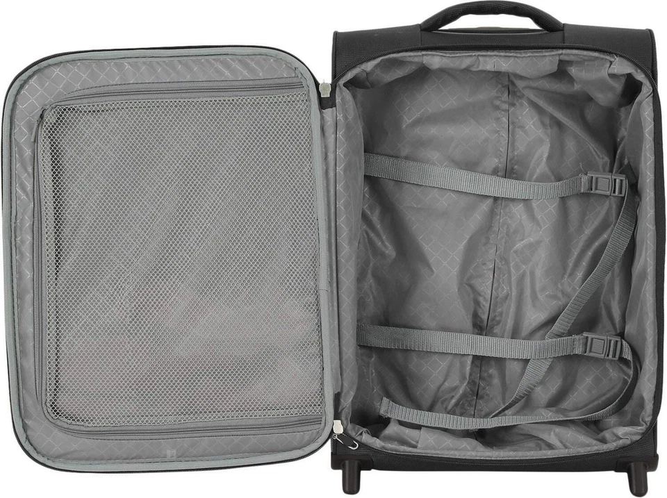 Leichter Bordgepäck Koffer 54 cm Weicher Stoff Rollen Trolley Blau Bowatex - Bild 2 von 4