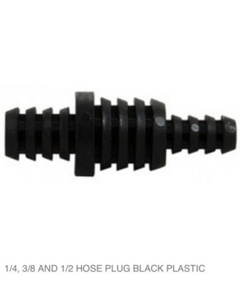 1/4  x 3/8  x 1/2  Barbed PVC Plastic Multifit Line Hose Tubing Plug Pack Of 20