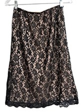 Vintage Vanity Fair Slip Skirt Womens Size M Black Lace Half Slip Lingerie Under